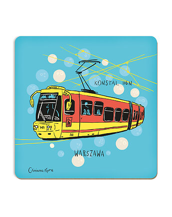 Podkładka pod kubek Warszawa Tramwaj Konstal 116N