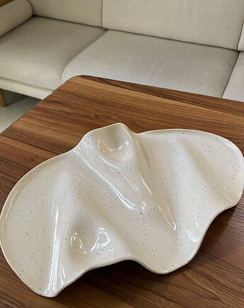 Ceramiczna taca na przekąski WAVY no. 4 ivory