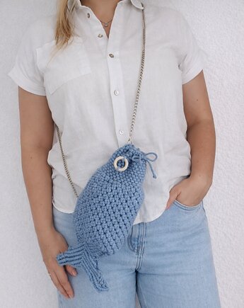 Makramowa torba ryba handmade