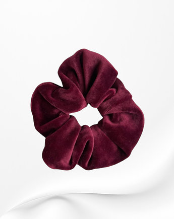 Gumka frotka scrunchie welurowa bordowa