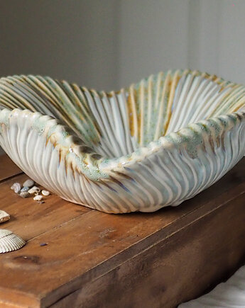 Duża ceramiczna misa- fantazyjny kształt, 2 rozmiary/2 kolory