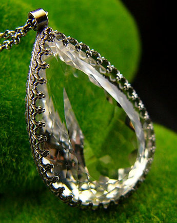 Naszyjnik Amulet - Kryształ Górski Srebro - Unikat