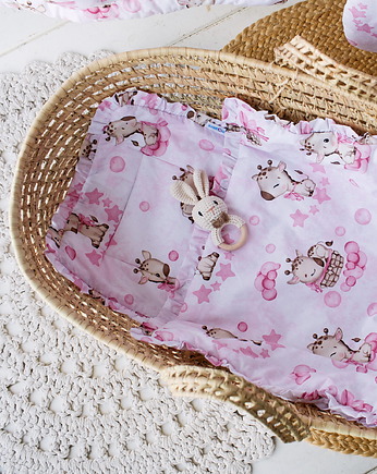 Kołderka Bezposzewkowa z Podusią Falbanki Bawełna 75x55 cm LOVE od BabyU