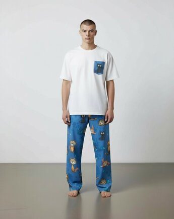 Piżama Unisex bawełniana w koty