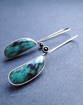 Kolczyki srebrne Emerald & spinel