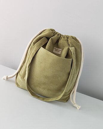 Torba SummerBag LIMA-duża limonkowa torba sztruksowa