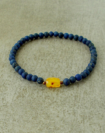 Bursztyn i lapis lazuli Bransoletka