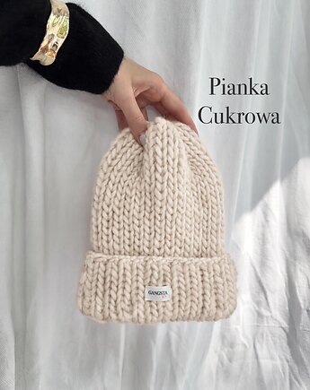Czapka Lily 100% wełna *pianka cukrowa*