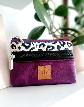 Dwustronny portfel z weluru Wild Purple