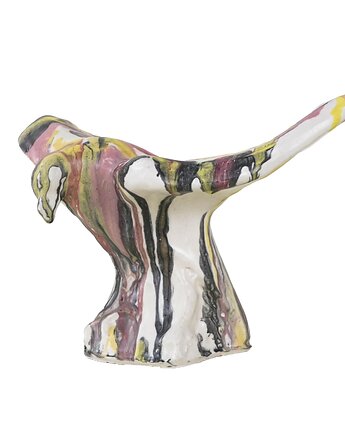 Ceramiczna rzeźba ptak, włoski design, lata 70, produkcja: F. Ferroni