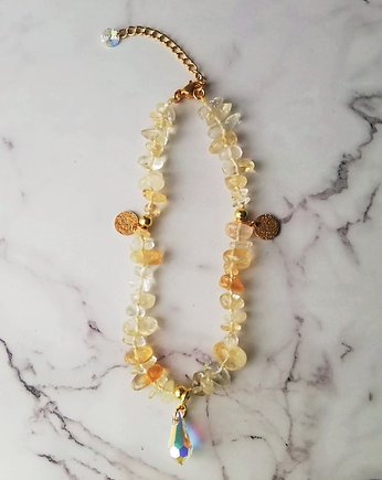 Bransoletka na stopę cytryn Wild Citrine z zawieszkami