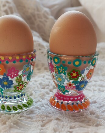 Kieliszki do jajek 2 szt. ręcznie malowane EASTER