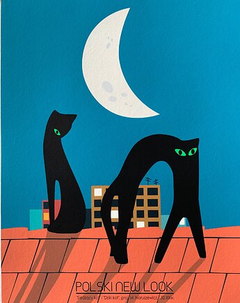 Plakat Fine Art giclee Dzikie koty. Polski New Look