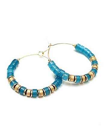 Kolczyki Alloys Collection Wianki /jadeit blue/