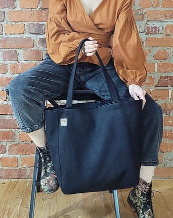 Lazy bag Bukka czarna nubuk wodoodporna