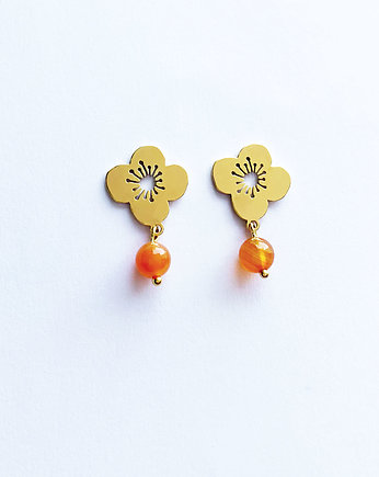 Kolekcja 70's vibe - Anemone orange - Kolczyki- Sztyfty