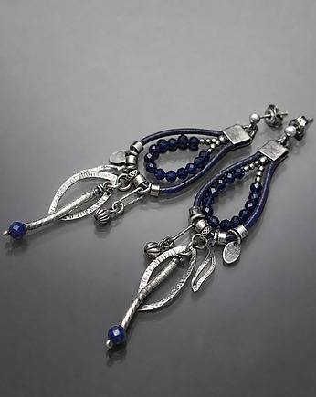 Kolczyki srebrne Pętelki sapphire