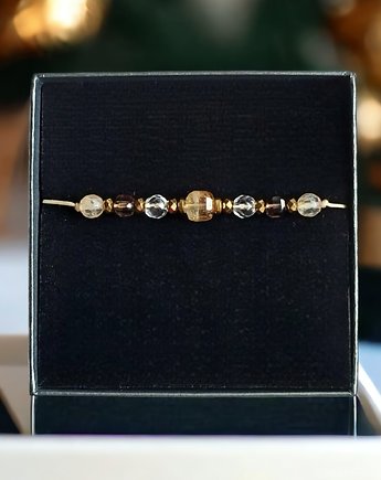 DOBROBYT - amulet - cytryn, kwarc dymny, kryształ górski - PREMIUM
