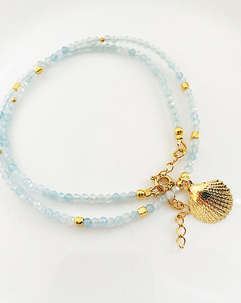Naszyjnik AKWAMARYN, kamienie naturalne choker
