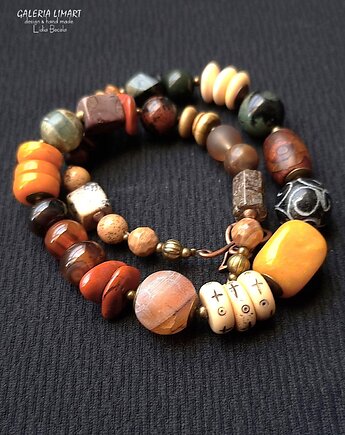 Elegancko i unikatowo Naszyjnik ze specjalnego mixu minerałów handmade