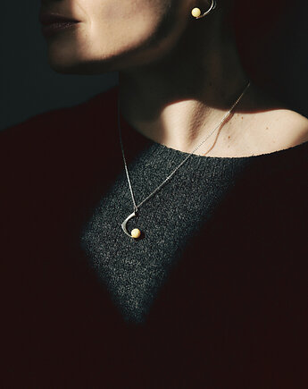 Amber as a Pearl / silver necklace with Amber
