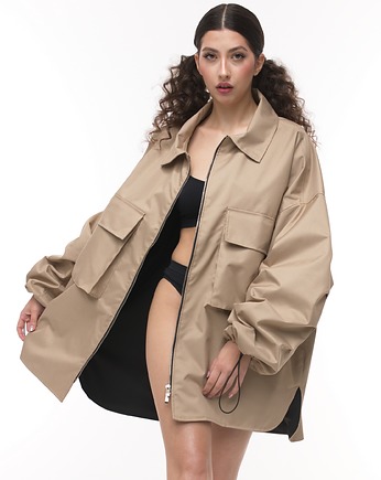 Kurtka koszulowa mocca oversize