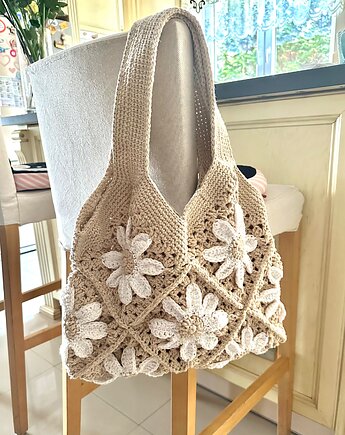 Torebka na ramię handmade w kwiaty