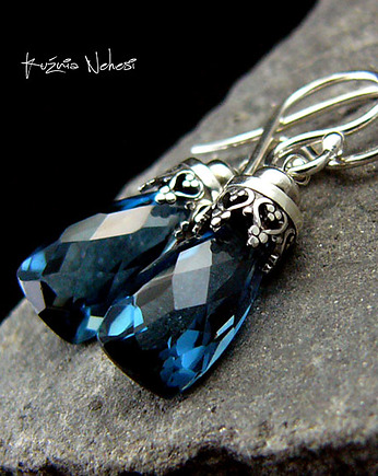 Kolczyki Bali Bali - Kwarc London Blue Srebro