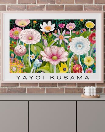 PLAKAT dekoracyjny pastelowe kwiaty Yayoi Kusama, poster