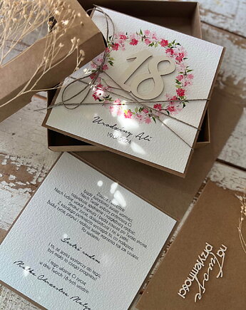 Personalizowany prezent - kartka ręcznie robiona na 18 urodziny