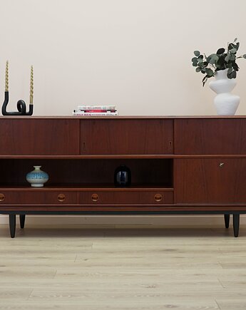 Sideboard tekowy, duński design, lata 70, produkcja: Dania