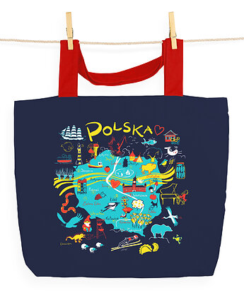 Torba płócienna Polska granat