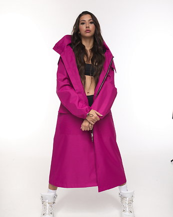 Parka Longline Hoodie Oversize fuksja