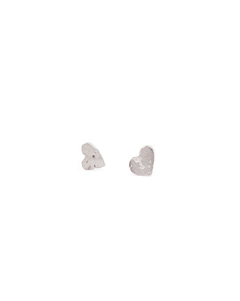 Kolczyki srebrne LANE LITTLE HEART / recycled silver earrings