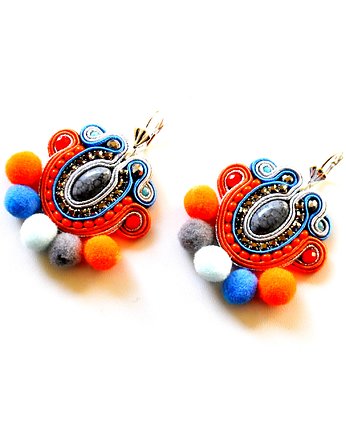 Sutaszowe kolczyki BOHO ORANGE