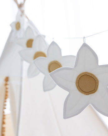 Girlanda Daisy, ozdobna girlanda białe kwiaty