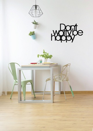 napis na ścianę don't worry be happy